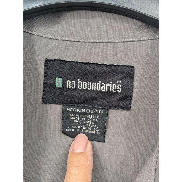 Vintage No Boundaries Button Up Shirt Men Size M Y2K Grunge Emo Tattoo Flame Alt - Picture 7 of 11